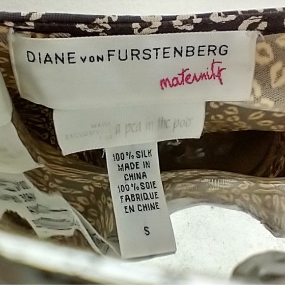 DVF Maternity Brown Silk Wrap Dress Size Small - Picture 2 of 5